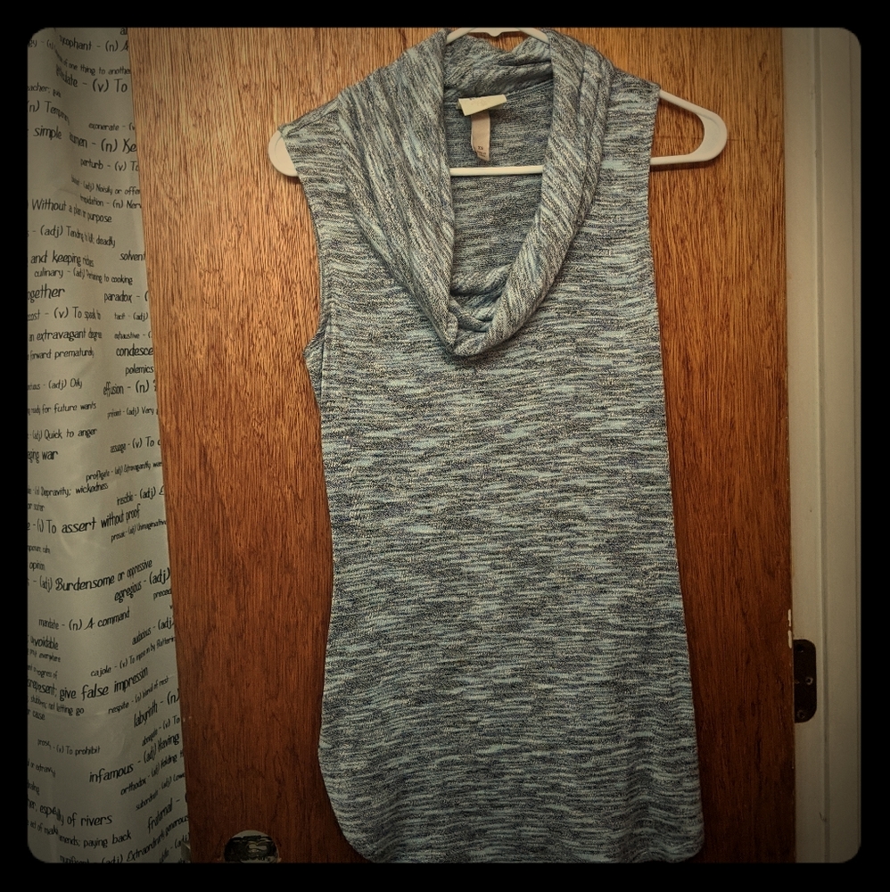 Tunic style cowell neck sweater